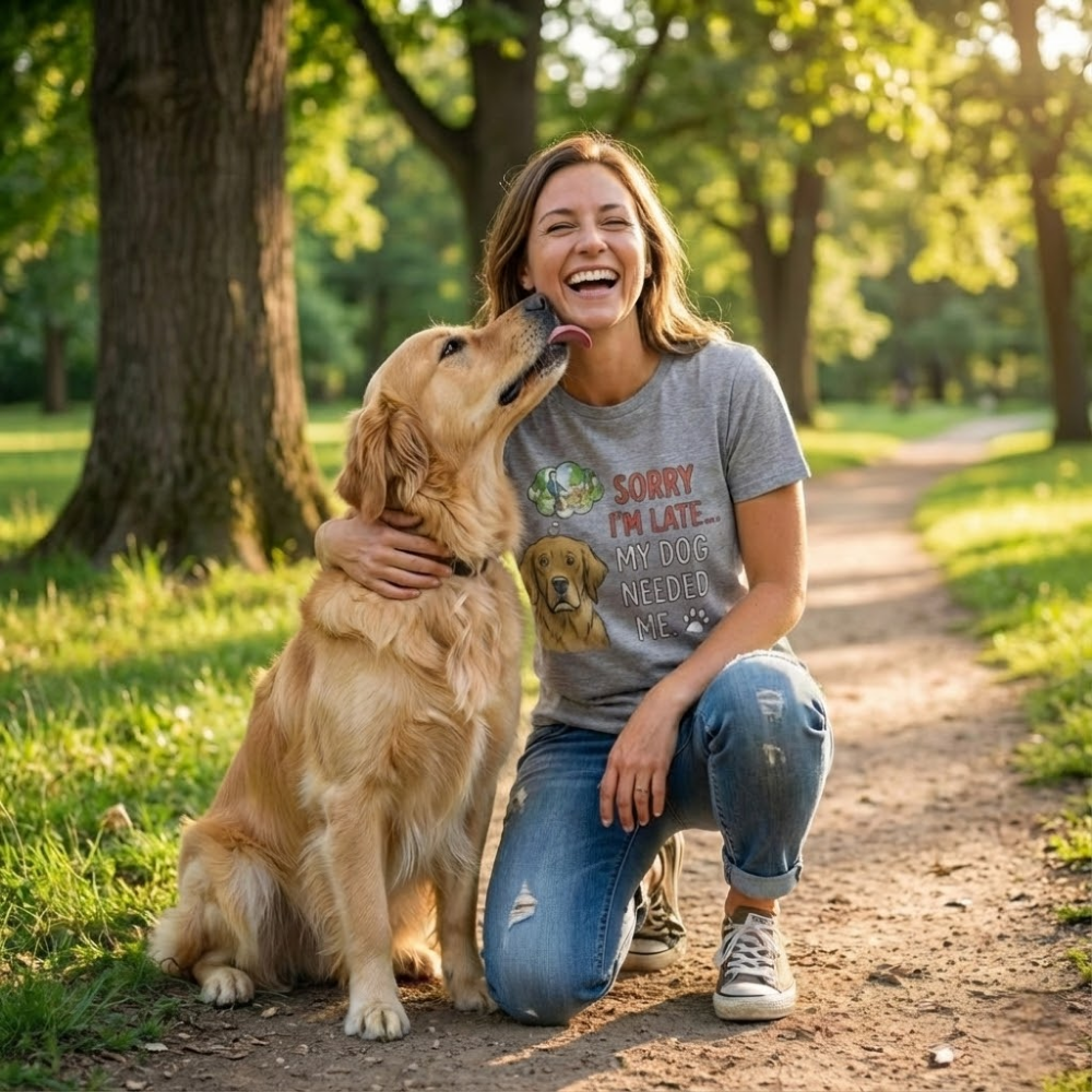 Sorry I’m Late... My Dog Needed Me | Funny Dog Owner T-Shirt