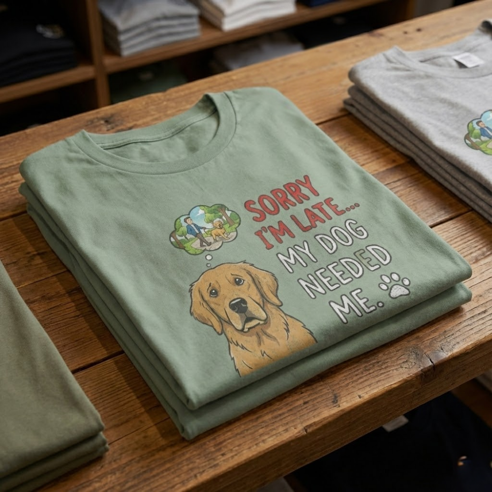Sorry I’m Late... My Dog Needed Me | Funny Dog Owner T-Shirt