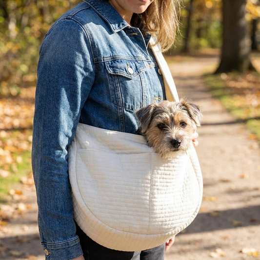 Hands-Free Hugs: The Stylish White Carrier for Clingy Pups & Cats