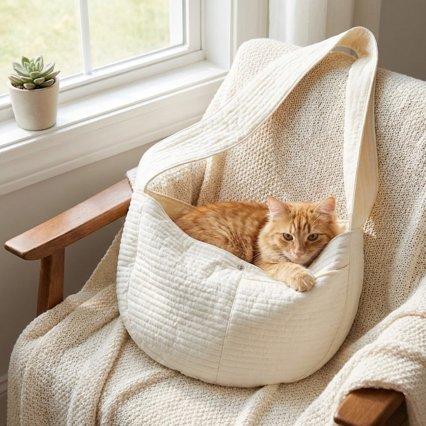 Hands-Free Hugs: The Stylish White Carrier for Clingy Pups & Cats