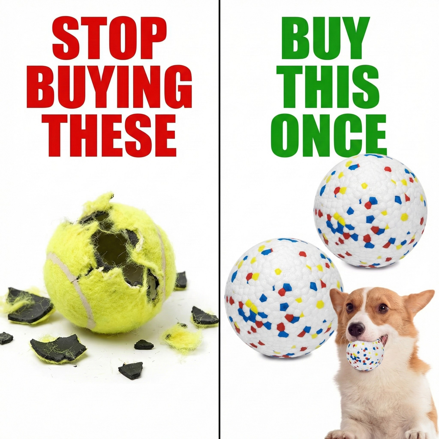 Beast Mode - Approved: 2PCS Solid Rubber Dog Balls – The 3.15" Tough Toy for Teething, Fetch, Water Fun, & Heavy Chewing