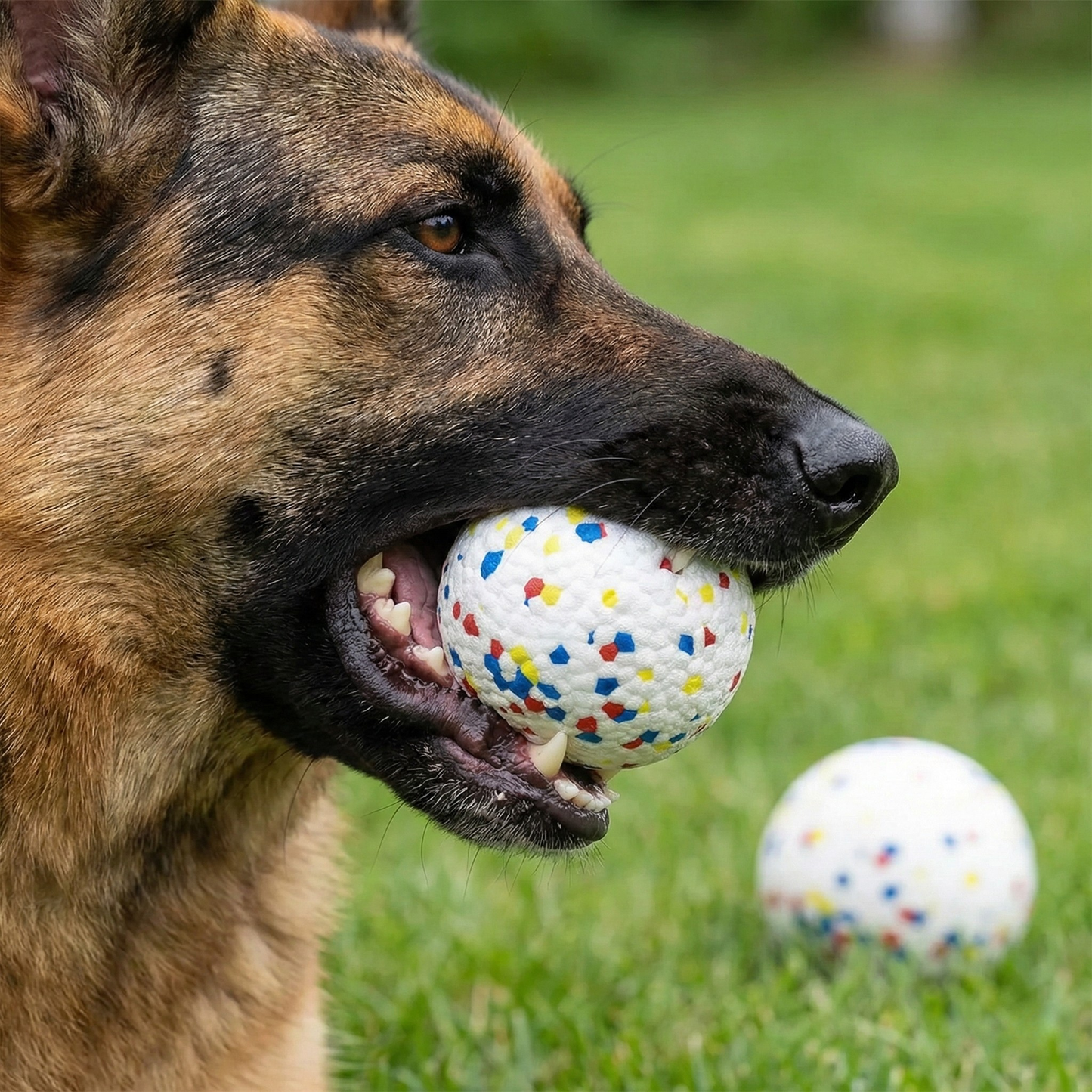 Beast Mode - Approved: 2PCS Solid Rubber Dog Balls – The 3.15" Tough Toy for Teething, Fetch, Water Fun, & Heavy Chewing