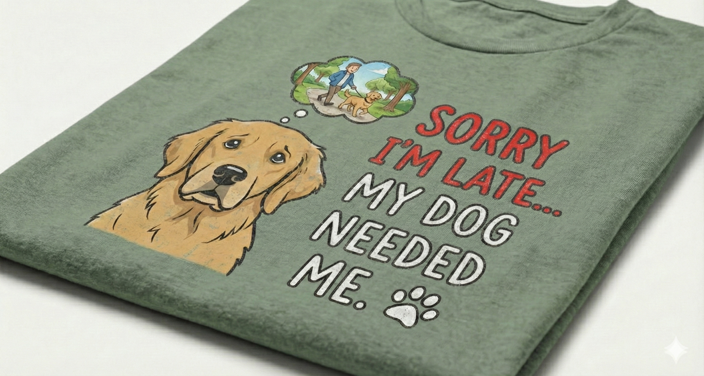 Sorry I’m Late... My Dog Needed Me | Funny Dog Owner T-Shirt