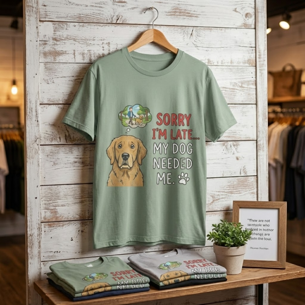 Sorry I’m Late... My Dog Needed Me | Funny Dog Owner T-Shirt