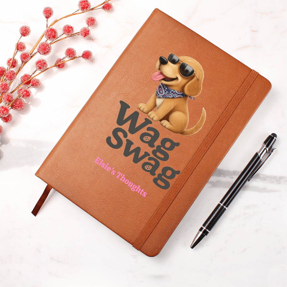 Custom Wag Swag Graphic Leather Journal